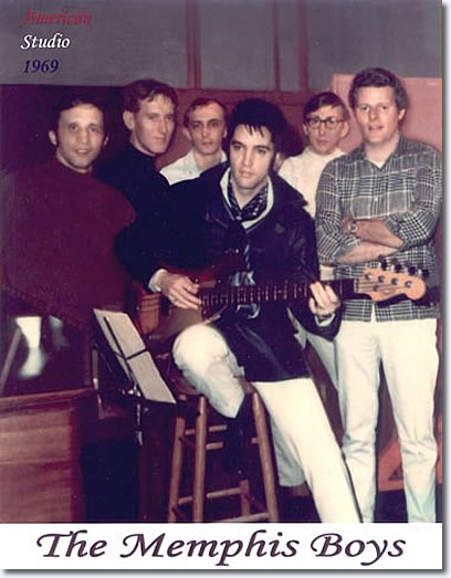 Reggie Young (far right) with Elvis and The Memphis Boys in 1969